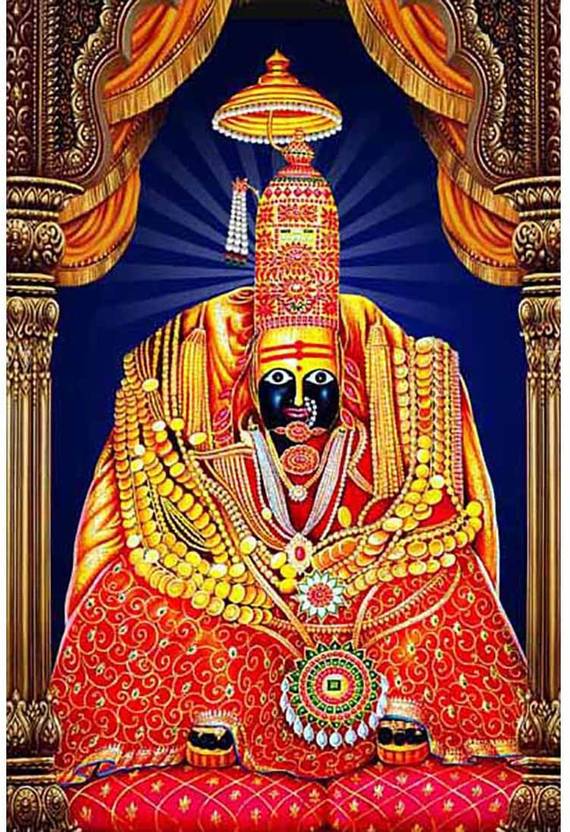 Poster N frame Tulja Bhavani Tuljapur UV Textured Decorative Art Print