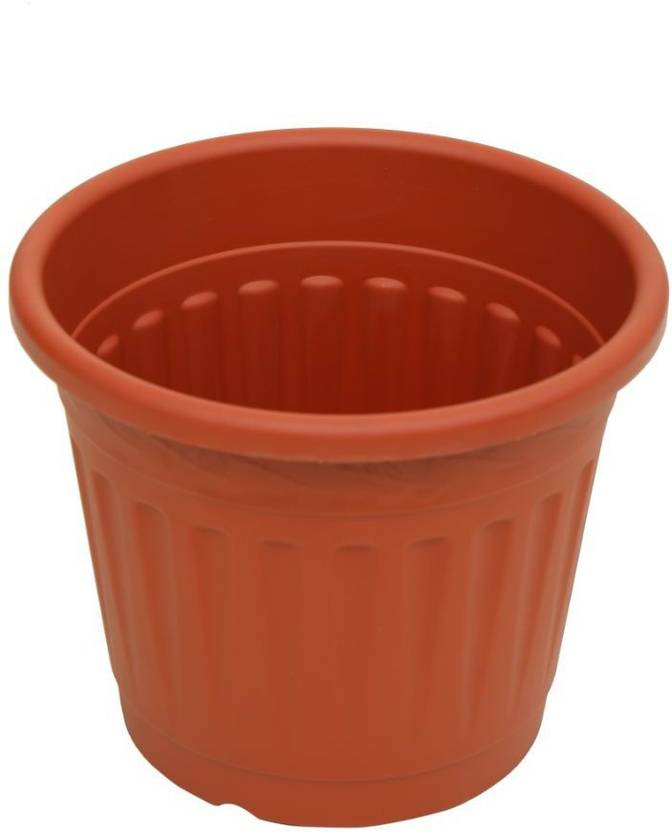 SARO 12 inch Flower pot brown 5 pieces Plant Container Set Price in