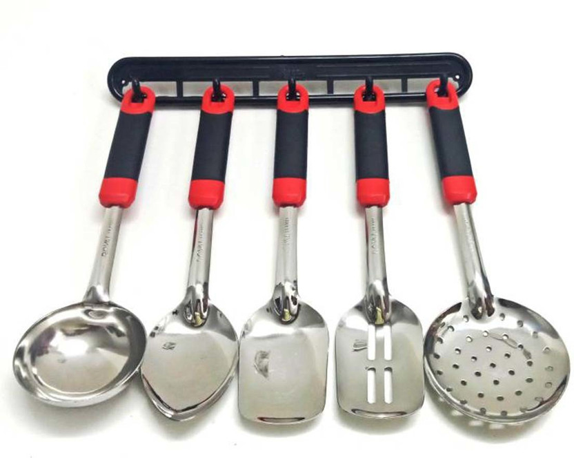 Shoppernation Stainless Steel Kitchen Spatula Set Serving Set With Holder Kitchen Tool Set(Spatula)