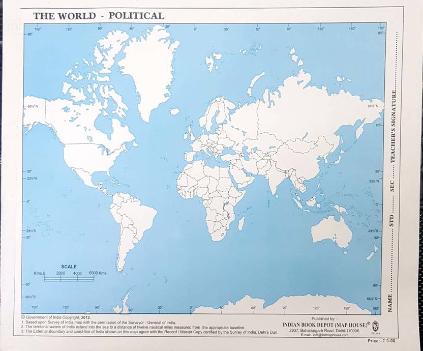 WORLD POLITICAL MAP (100Pcs) Paper Print - Maps posters in India - Buy