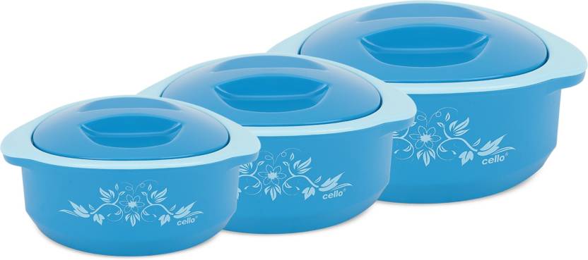 Cello Hot Meal Pack of 3 Thermoware Casserole Set (500 ml, 1500 ml, 850 ml)