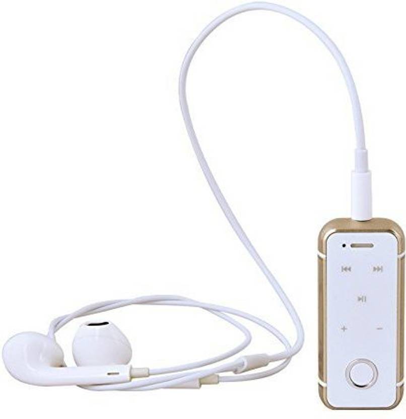 Shrih Call Function Vibration Bluetooth Headset with Mic White Gold, In the Ear
