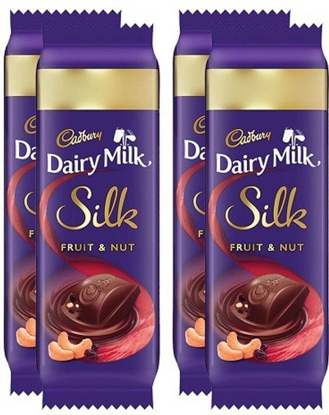 Cadbury Dairy Milk Silk Fruit and Nut chocolate Bar, 110g Pack of 4