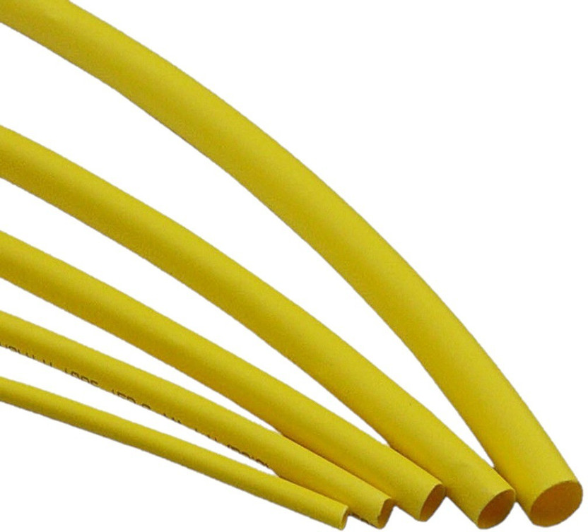 ART IFACT 10 Meters Yellow Heat Shrink Tubes : 2 Meters each 2mm, 3mm, 4mm, 5mm and 6mm Polyolefin 2:1 Polyolefin 2:1 Sleeve for Wire Wrap Heat Shrink Cable Sleeve(0 mm)
