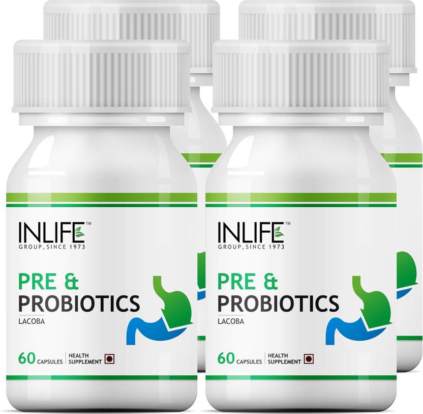 Inlife Prebiotics and Probiotics Supplement 60 Capsules (4 Pack