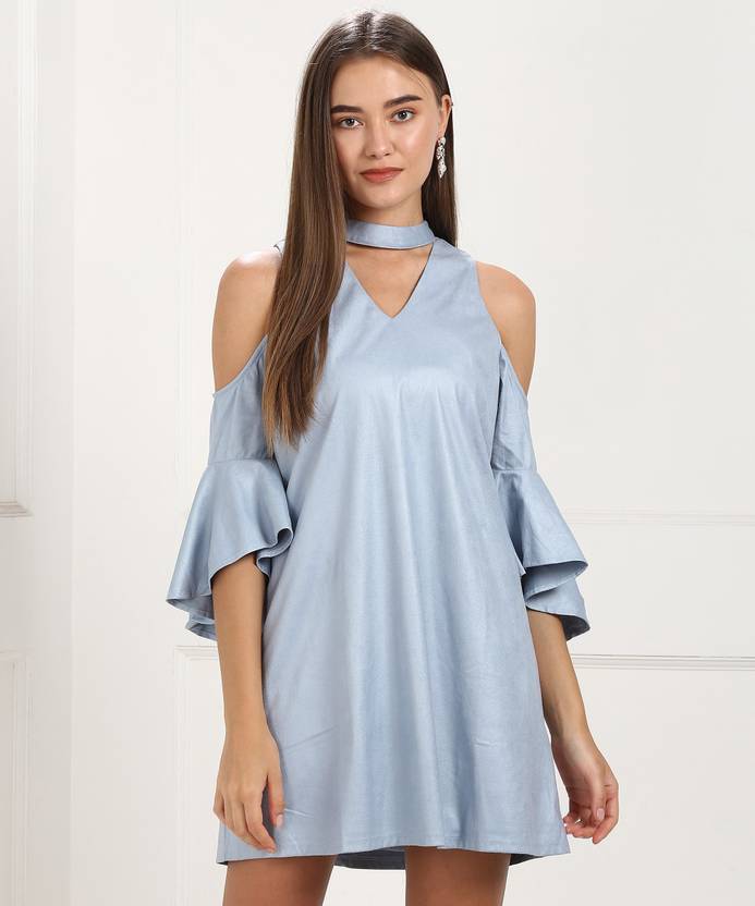 KAZO Women Shift Light Blue Dress Buy KAZO Women Shift Light Blue