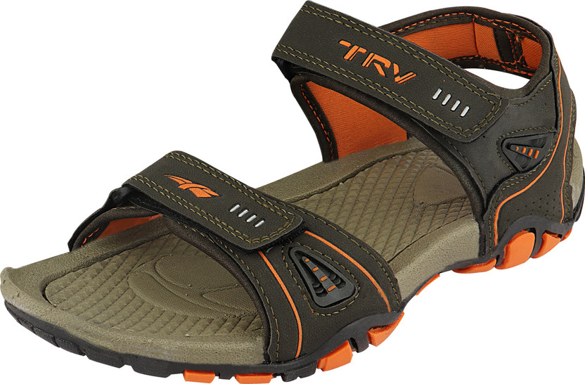 TRV Men Orange Sports Sandals - Buy TRV 