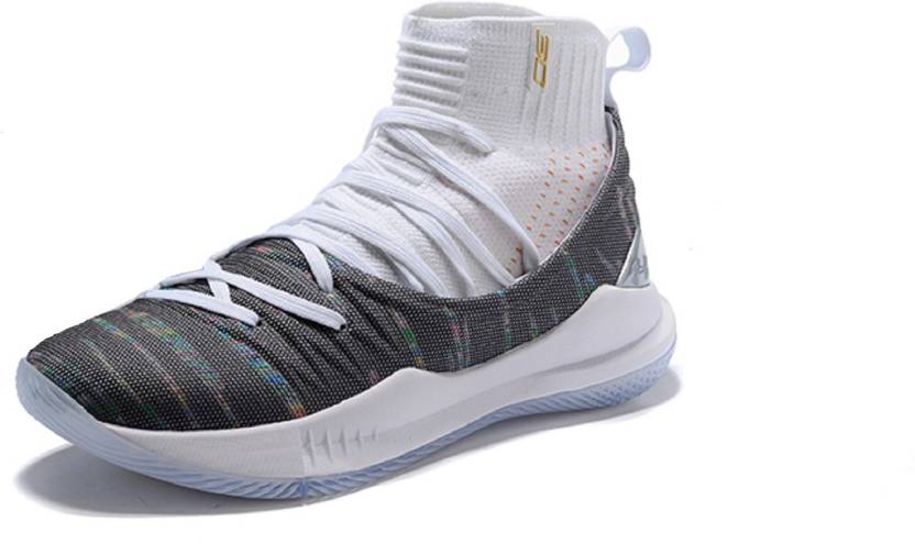 The Under Armour UA Curry 5 White/Grey Basketball Shoes For Men - Buy The  Under Armour UA Curry 5 White/Grey Basketball Shoes For Men Online at Best  Price - Shop Online for