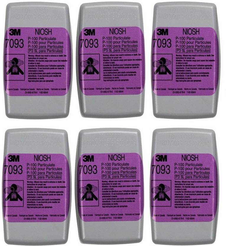 3M P100 7093 Particulate Filter Pack of 6 Price in India Buy 3M P100