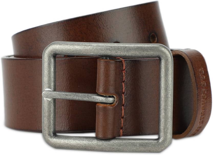 LEVI'S Men Casual Brown Genuine Leather Belt Tan + Indigo - Price in India  
