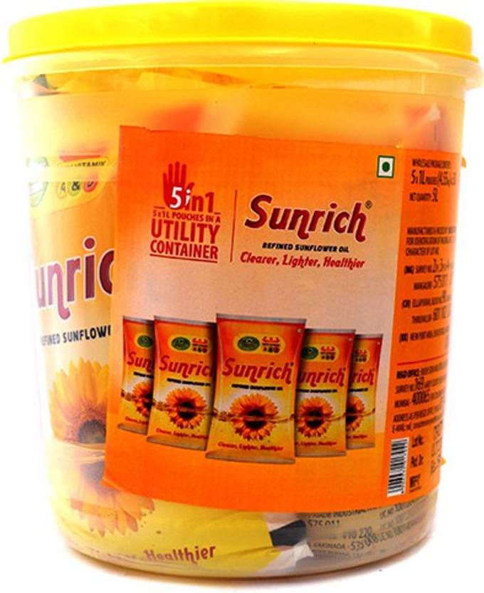 Sunrich Sunflower Edible oil 5 ltr Sunflower Oil Bulk Pack Price in