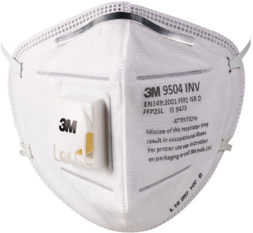 3M Particulate (FFP2, BIS, Valved) 9504INV(Free Size, Pack of 10)