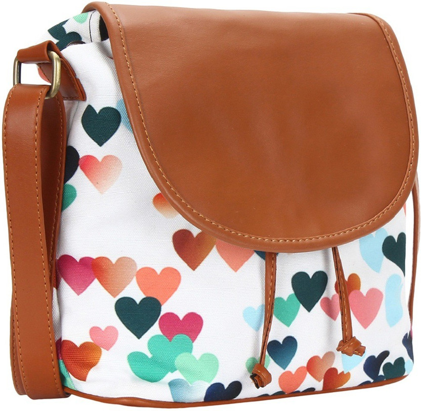 Lychee Bags White Sling Bag Combo of