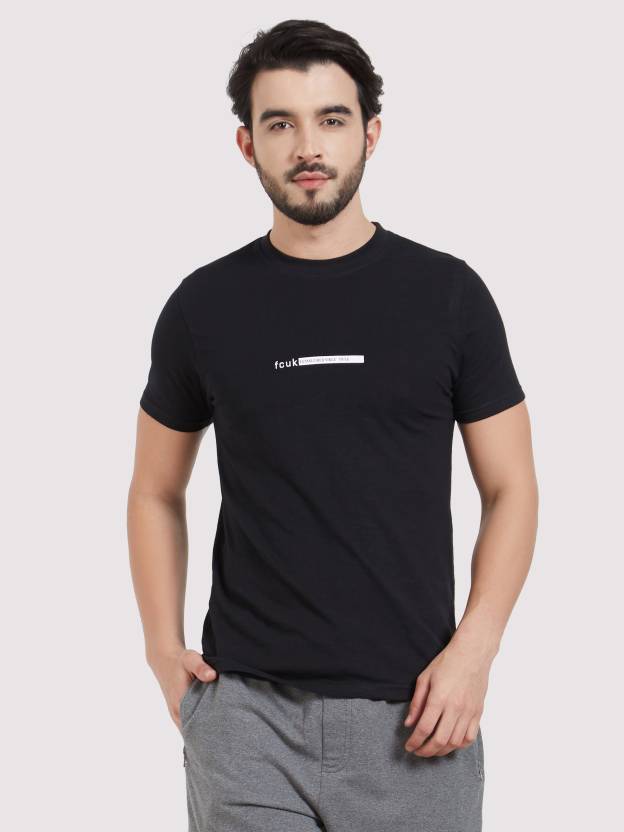 Keizer Geheim een paar FCUK Solid Men Round Neck Black T-Shirt - Buy FCUK Solid Men Round Neck  Black T-Shirt Online at Best Prices in India | Flipkart.com