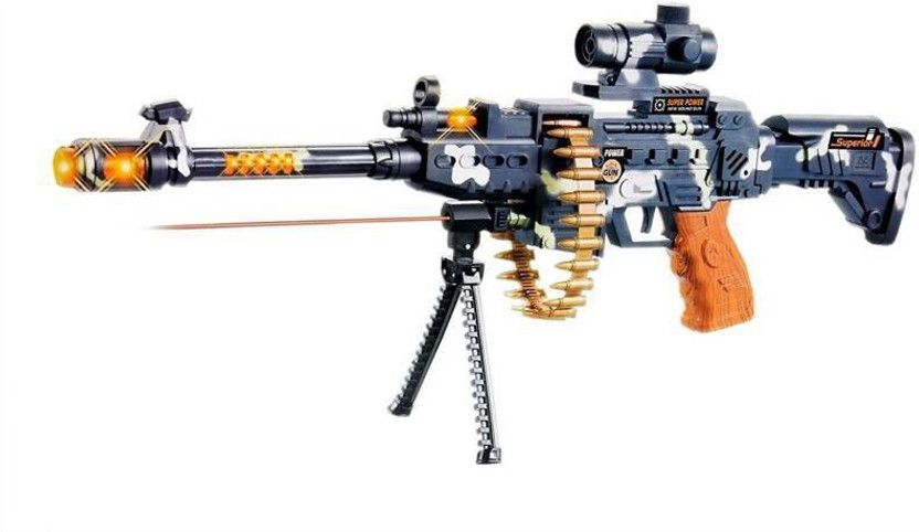 Anvi Musical Army Style Toy Gun for Kids with Music, Lights and Laser Light (Multicolor) Armor Sets(Multicolor)
