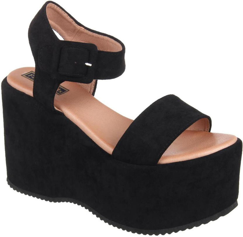 black flat wedge