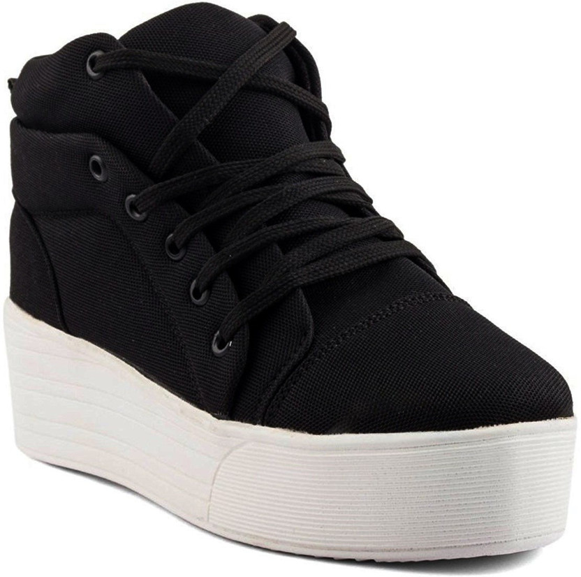 black high heel tennis shoes