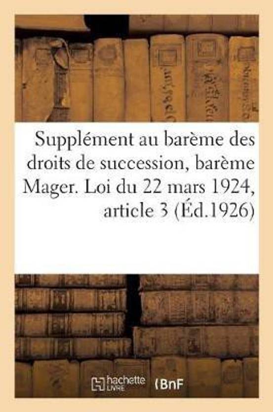 Supplement Au Bareme Des Droits de