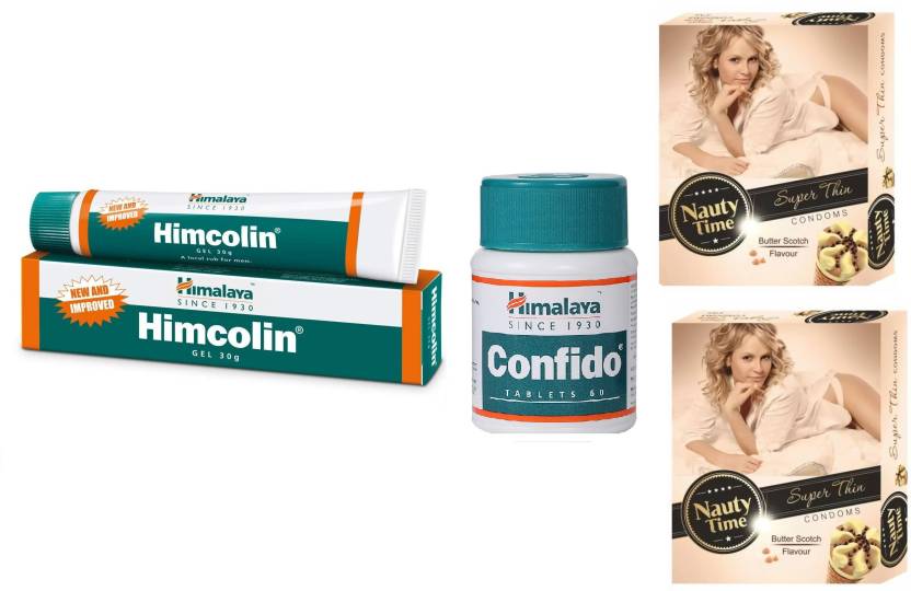 Himalaya Herbals Himcolin Gel And Confido Tablet With Nauty Time Super