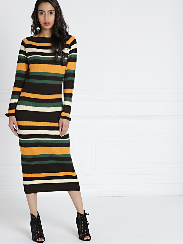 Women Sweater Multicolor Dress 