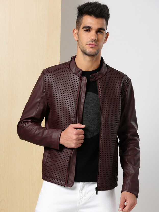 Full Sleeve Self Design Men Jacket 