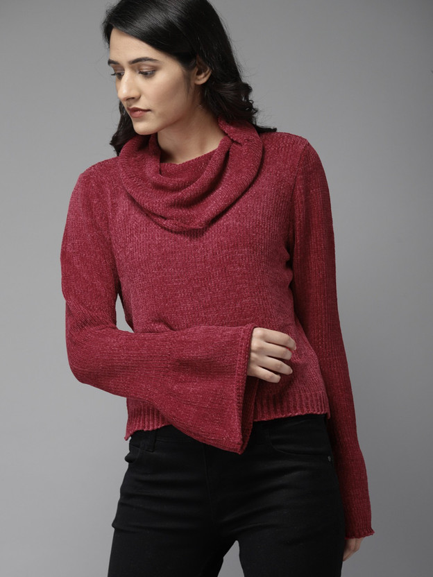 maroon cowl neck sweater