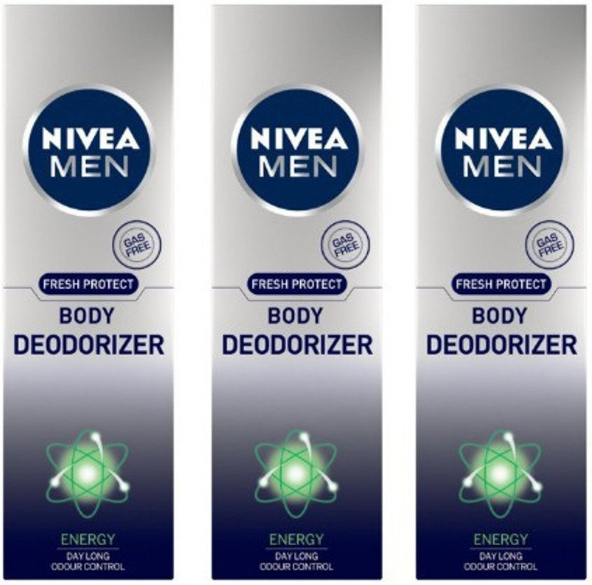 Nivea Men MEN Fresh Protect Body Deodorizer Energy Deodorant Spray  -  For Men(360 ml, Pack of 3)