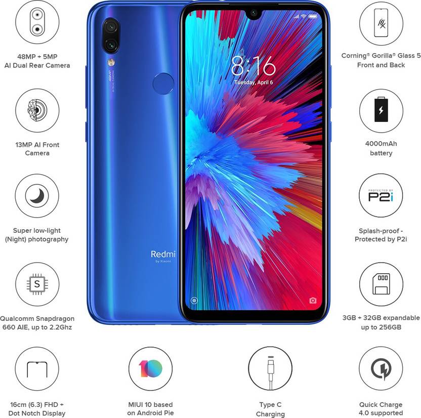 Redmi Note 7S (Sapphire Blue, 32 GB)