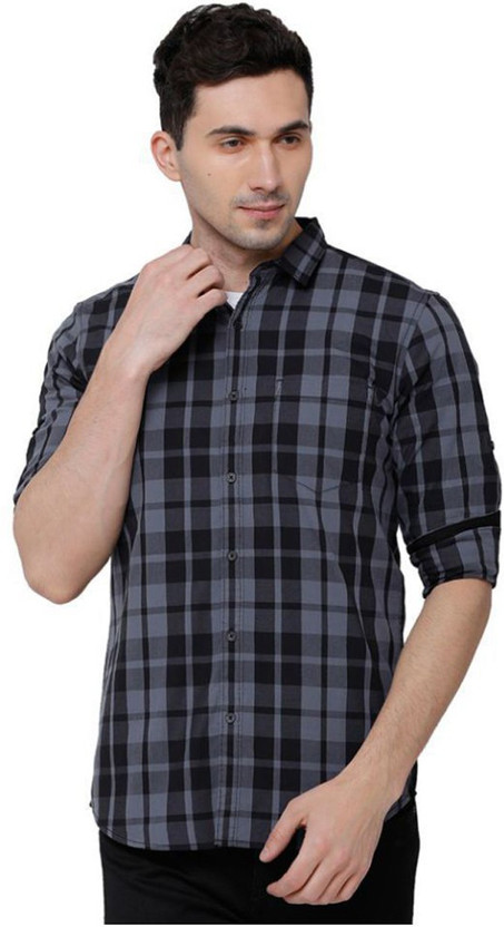 black and grey shirt