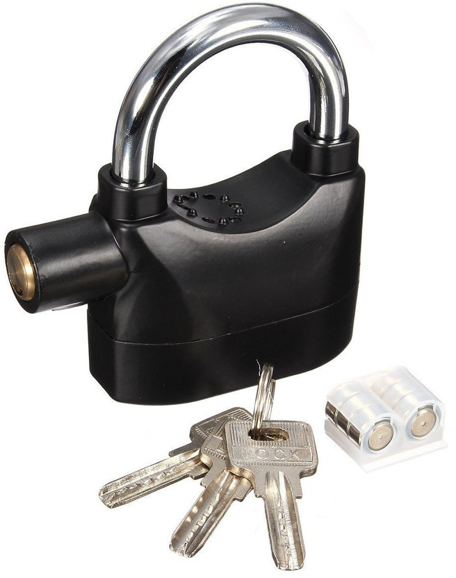 ALWAFLI ALWAFLI Alarm Lock for Motorcycle Bike Bicycle Perfect Security with 110 dB Padlock(Black) - Flipkart Deal