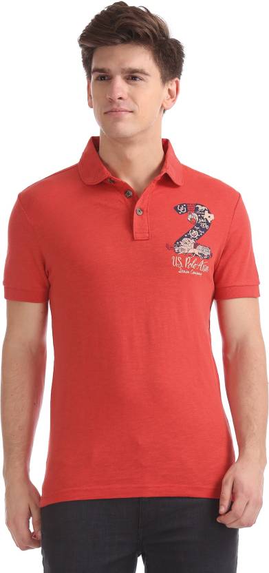 U.S. POLO ASSN. Solid Men Polo Neck Red T-Shirt - Buy U.S. POLO ASSN. Solid  Men Polo Neck Red T-Shirt Online at Best Prices in India | Flipkart.com