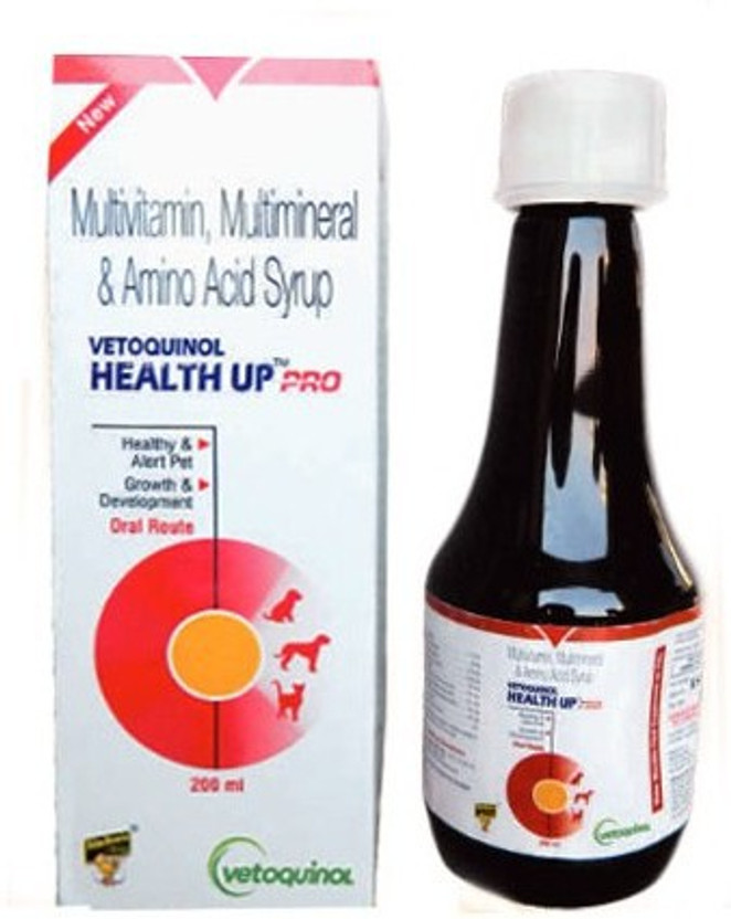 Vetoquinol Health Up Multivitamin supplement for the liver functionality & level regulator For Dogs & Cats 200 Ml Pet Health Supplements(50 Pieces)