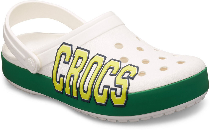 White and green crocs clearance