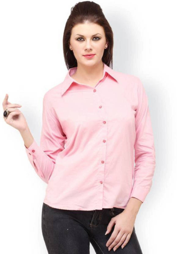 GSA MALL Women Solid Formal Pink Shirt 