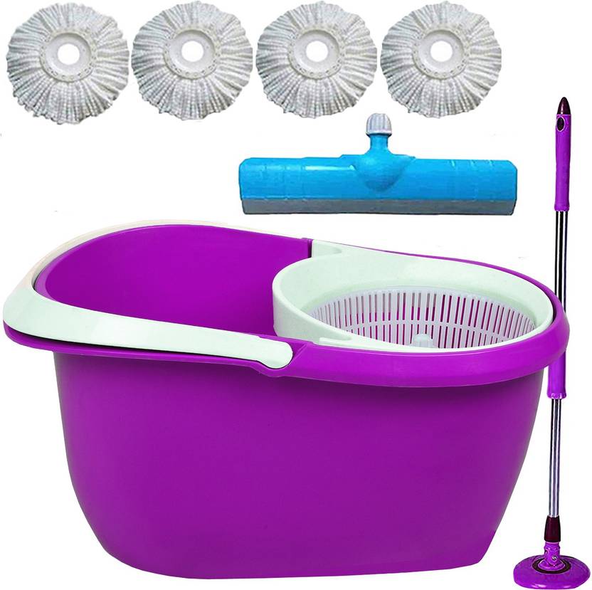 VMOP Unbreakable Magic Spin Bucket Mops Set 01AA Mop Set, Floor Wiper Price in India Buy V