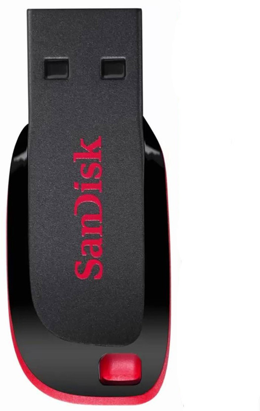 SanDisk Curzer Blade USb Flash Drive 16 GB Pen Drive Compatible with Netbook, Desktop Computer, Audio Player, Television, Laptop USB 2.0 Plastic Case(Red, Black)