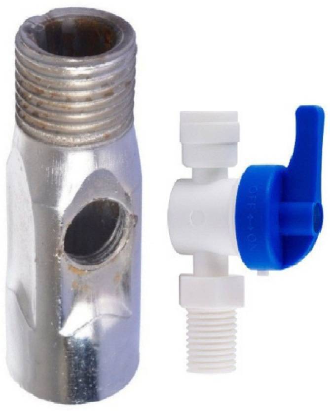 IPURE 1/2” Metal Nipple + 1/4” Plastic Inlet Ball Valve for 1/4 inch