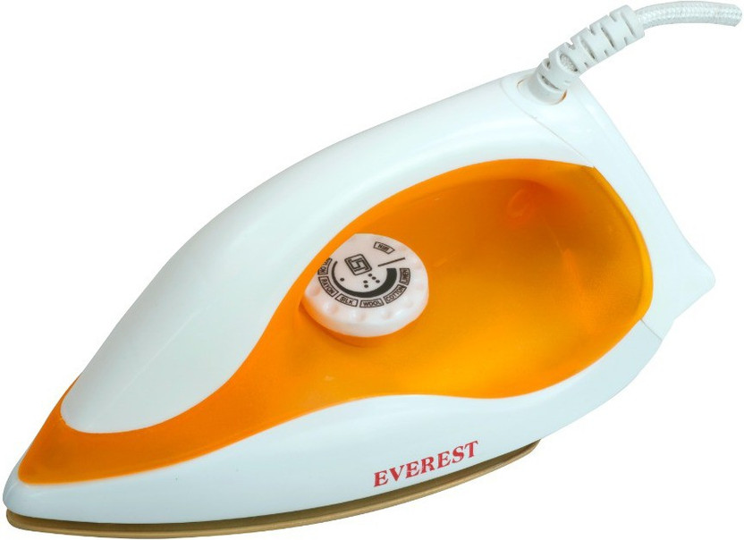 EVEREST Vento Dry Iron Gold Plated Iron Box Consumes 1000 W 1000 W Dry Iron(Yellow)
