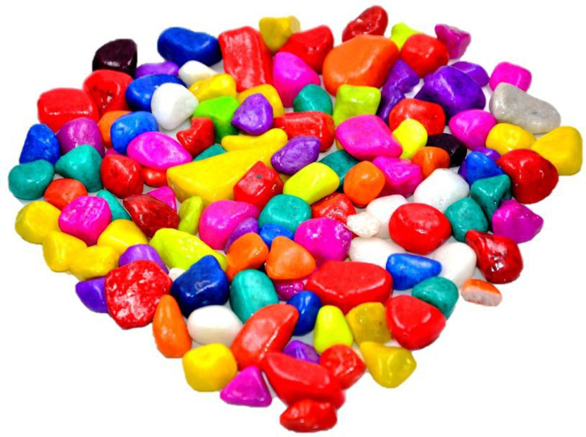 craftfry Multi-Colored Pebbles/gravels/Stone, 475g Marble Planted Substrate(Multicolor, 0.045 kg)