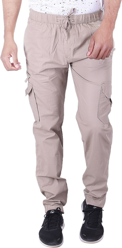 INDIQUE Solid Men Beige Track Pants 