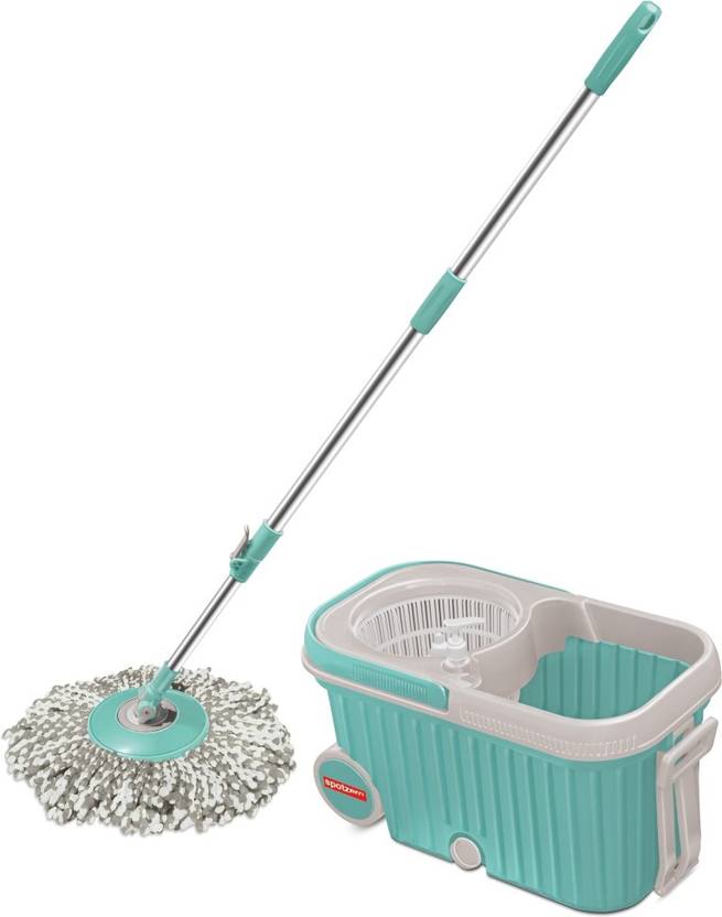 Spotzero by Milton Elite Spin Mop with Bigger Wheels & Auto Fold Handle