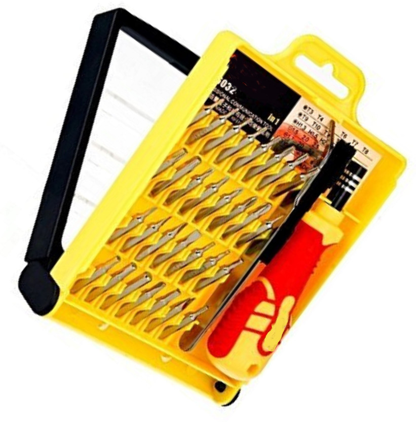 Aryshaa 32 in 1 Multi-functional Magnetic Pocket Screwdriver Set Suitable for Mobile phones, Computers, PDA housings, PSPs, NDS, MP3 players, etc. Compact storage design. Ratchet Screwdriver Set(Pack of 1)