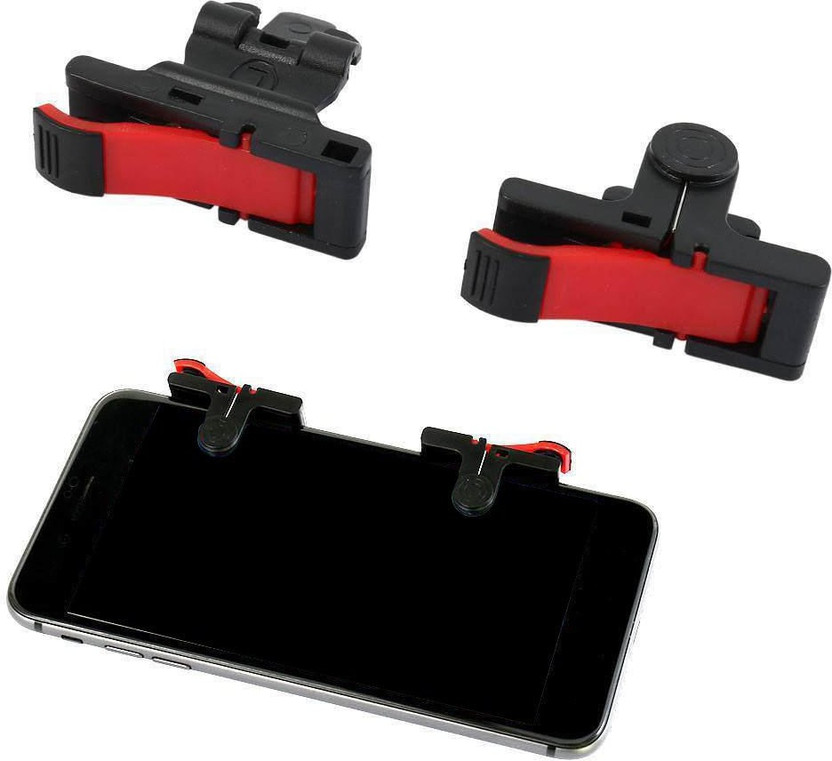 BUY SURETY High Quality 1 Pair PUBG Moible Controller Gamepad Trigger PUGB Mobile Game Pad Grip L1R1 Joystick Fire Button Assist Tool for All Smartphones  Gaming Accessory Kit(Red&Black, For Android, iOS)
