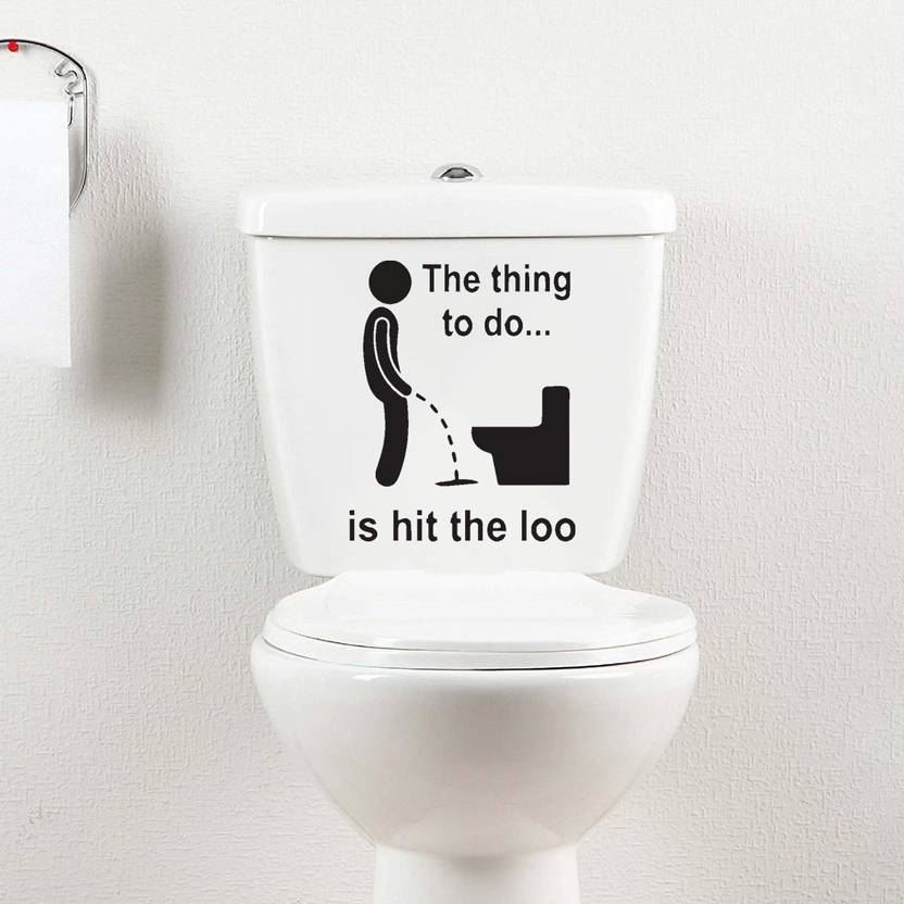 100yellow Small Pvc Vinly Funny toilet sticker_212 Price in India Buy