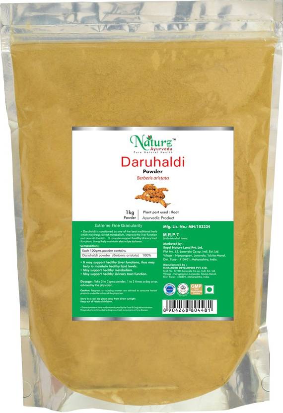 Naturz Ayurveda Daru Haldi Powder 1 kg Price in India Buy Naturz