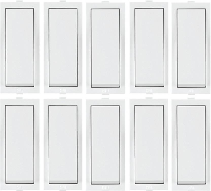 ANCHOR ROMA WHITE, 10AX, 1 WAY SWITCH (10 Nos Switches) 10 A One Way