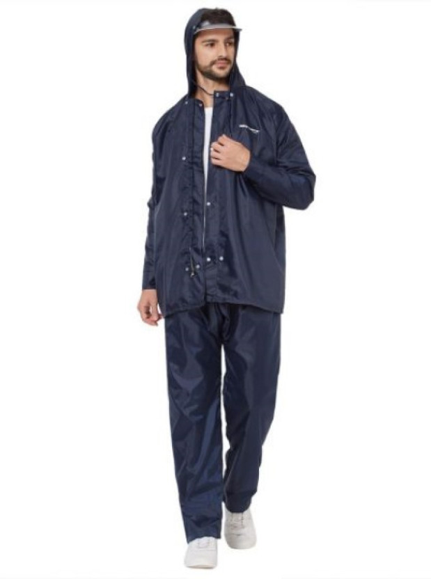 Rain fighter Self Design Men Raincoat 