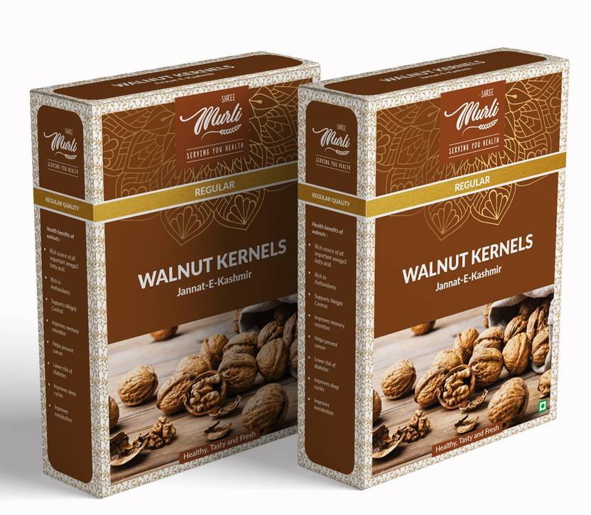 SHREE MURLI Walnut Kernels without shell Regular 500 gm (Pack of 250