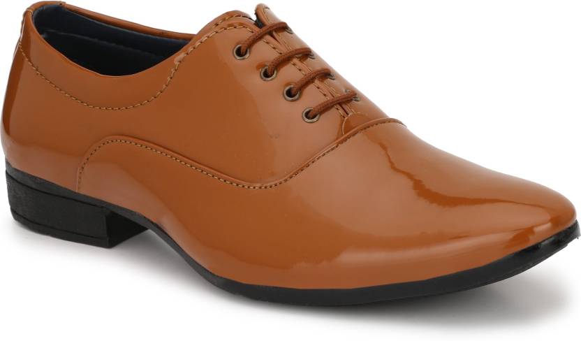 Shoe Island Premium Oxford Patent Leather Tan Brown Shining Lace-Up Party  Wear Designer Formal Shoes Oxford For Men - Buy Shoe Island Premium Oxford  Patent Leather Tan Brown Shining Lace-Up Party Wear