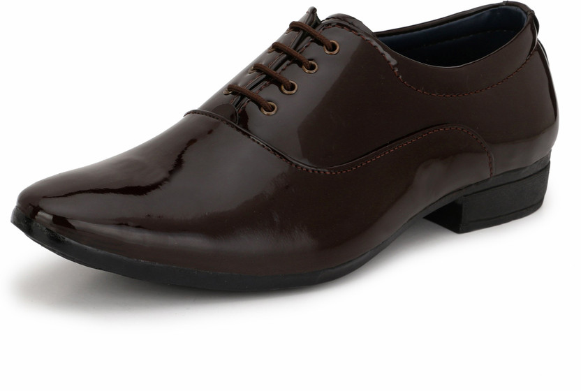 Oxford Patent Leather Coffee Brown 